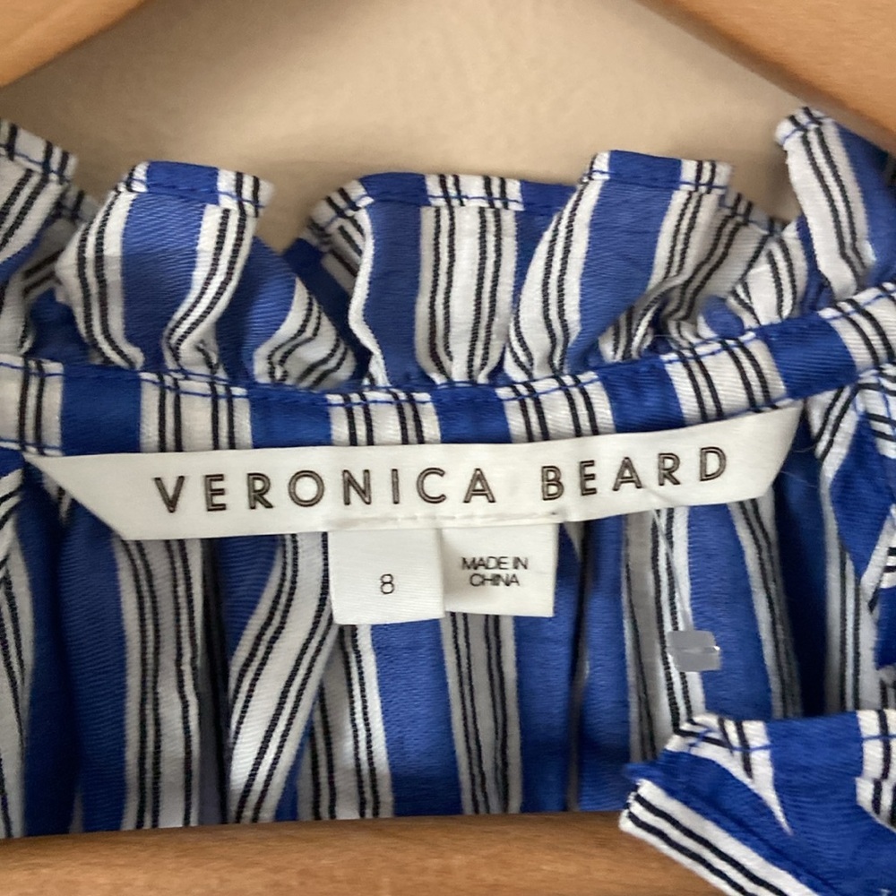 Veronica Beard- Zee Dress in Cobalt Stripe - Picture 3 of 11